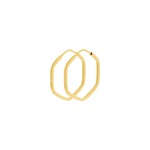 Brinco de Argola de Ouro 18K Hexagonal de 1,5cm