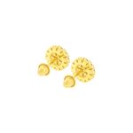 Brinco de Ouro Amarelo 18K Botão de Brilhantes