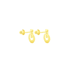 Brinco Infantil Ouro 18K Pequeno Círculo com Pedras de Zircônias