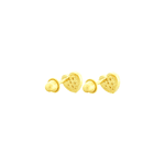Brinco de Ouro 18K Coração Pequeno com Pedras Infantil