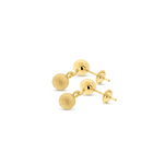 Brinco de Ouro Infantil 2 Bolas Penduradas 5mm
