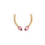 Brinco Ear Cuff Ouro Rosé 18K Pedra Turmalina Rosa