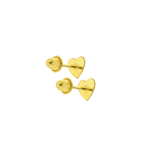 Brinco Infantil Coração Diamantado Ouro 18K