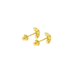 Brinco de Ouro 18K Meia Argola Baby com Zircônias