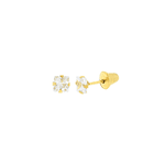 Brinco Ouro 18K Zircônia Carre 3mm