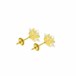 Brinco de Ouro 18K Pedra de Zircônia Carre 6 x 6mm