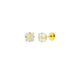 Brinco de Ouro 18K Zirconia Carre Lapidada