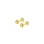 Brinco de Ouro 18K Zircônia Quadrada 4mm