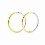 Brinco de Argola em Ouro Amarelo e Branco 18K 3,2cm