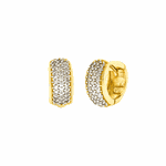 Brinco de Argola em Ouro 18K com Zircônias 1,0cm 