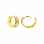 Brinco de Argola em Ouro 18K Cravejado de Zircônias 1,3cm