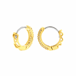 Brinco de Argola em Ouro 18K com Zircônias 1,4cm Fino