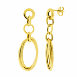 Brinco de Ouro 18K Feminino Longo com Elos