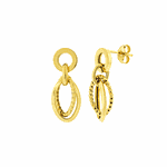 Brinco de Ouro 18K Feminino Elos Pendentes