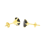 Brinco de Ouro 18K Zircônia Negra 6mm