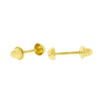 Brinco de Ouro 18K Meia Bola 3mm Diamantado