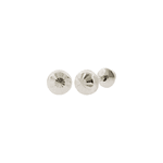 Brinco de Ouro Branco 18K Meia Bola 4mm Diamantado