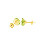 Brinco de Ouro 18K Pedra Peridoto 6mm