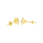 Brinco de Ouro 18K Pedra Topázio 6mm