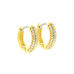 Brinco de Ouro 18K Argola Pequena com Zircônias