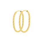 Brinco de Argola Oval Ouro 18K Fio Torcido 2,2cm 