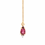 Gargantilha Gravatinha em Ouro Rosé 18K com Turmalina Rosa e Quartzo Rosa