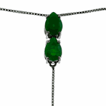 Gargantilha Gravatinha de Ouro 18K com Pedras de Jade Verde