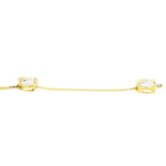 Gargantilha Gravatinha de Ouro 18K com Pedra de Cristal