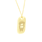 Placa Face de Cristo e Pai Nosso com Corrente de Ouro 18K