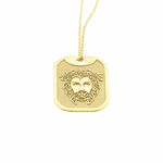 Placa Face de Cristo e Pai Nosso com Corrente de Ouro 18K