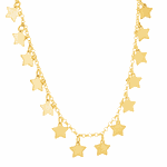 Gargantilha em Ouro 18K Choker com Estrelas Penduradas