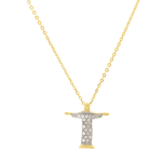 Gargantilha de Ouro 18K Pingente Cristo com Zircônias