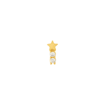 Piercing de Orelha Ouro 18K Estrela Cadente com Zircônias