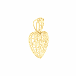 Pingente de Ouro 18K Coração Flores Diamantado Pequeno