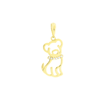 Pingente Cachorro Ouro 18K com Zirconias 