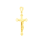 Pingente de Ouro 18K Cruz Polida com Cristo 