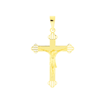 Pingente de Ouro 18K Cruz Polida com Cristo 