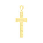 Pingente de Ouro 18K Cruz com Oração Pai Nosso