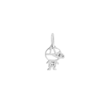 Pingente Ouro Branco 18K Menino Mini com Brilhantes