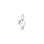 Pingente Ouro Branco 18K Menina Mini com Brilhantes