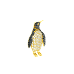 Pingente Pinguim de Ouro 18K com Zirconias Coloridas