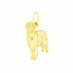 Pingente de Ouro 18K Golden Retriever com Brilhante