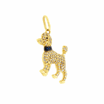 Pingente de Ouro 18K Cachorro com Zircônias