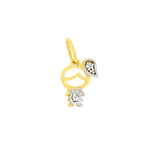 Pingente Ouro 18K Menina Mini com Brilhantes