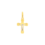 Pingente de Ouro 18K Crucifixo Bicolor