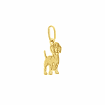 Pingente Ouro 18K Cachorro Dachshund Detalhe Fosco Pequeno 