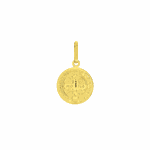 Pingente Ouro 18K Medalha de São Bento em Pé 12mm