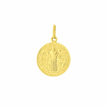 Pingente Ouro 18K Medalha de São Bento em Pé 1,7cm