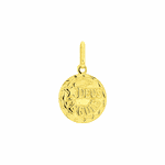 Pingente de Ouro 18K Medalha Pequena Deus te Guie 9mm