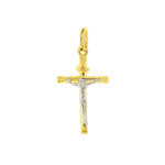 Pingente Crucifixo Ouro 18K Bicolor Pequeno